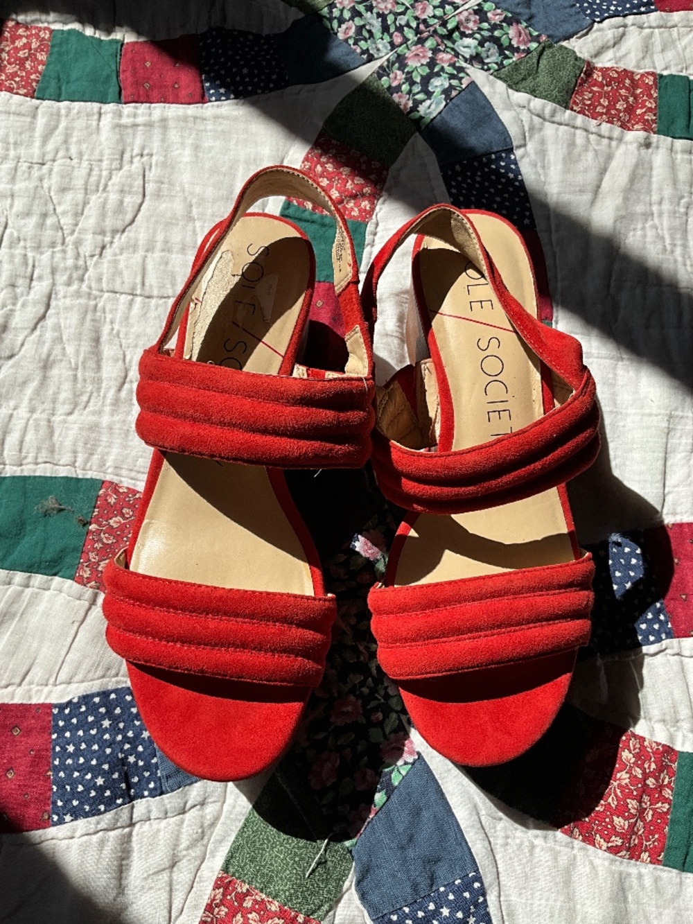 Red Sole Society platform heel